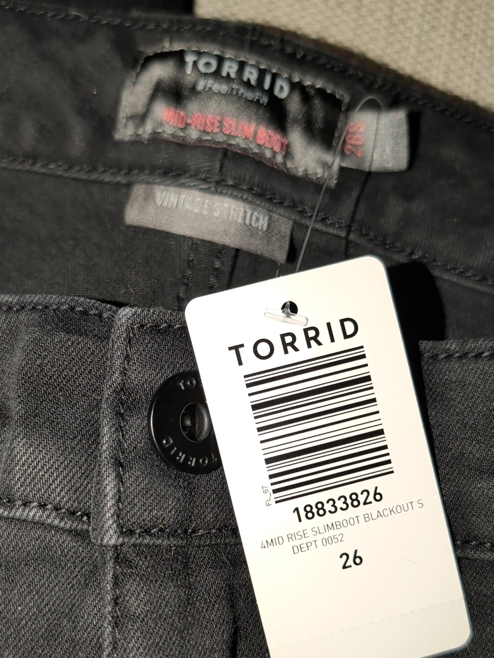 Torrid Black Mid-Rise Slimboot Jeans